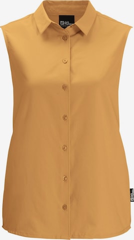 JACK WOLFSKIN Athletic Button Up Shirt in Yellow: front