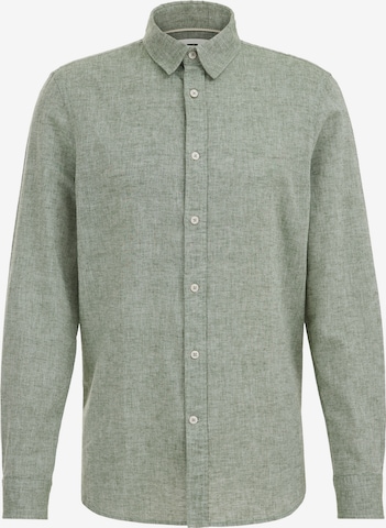 WE Fashion Slim fit Overhemd in Groen: voorkant