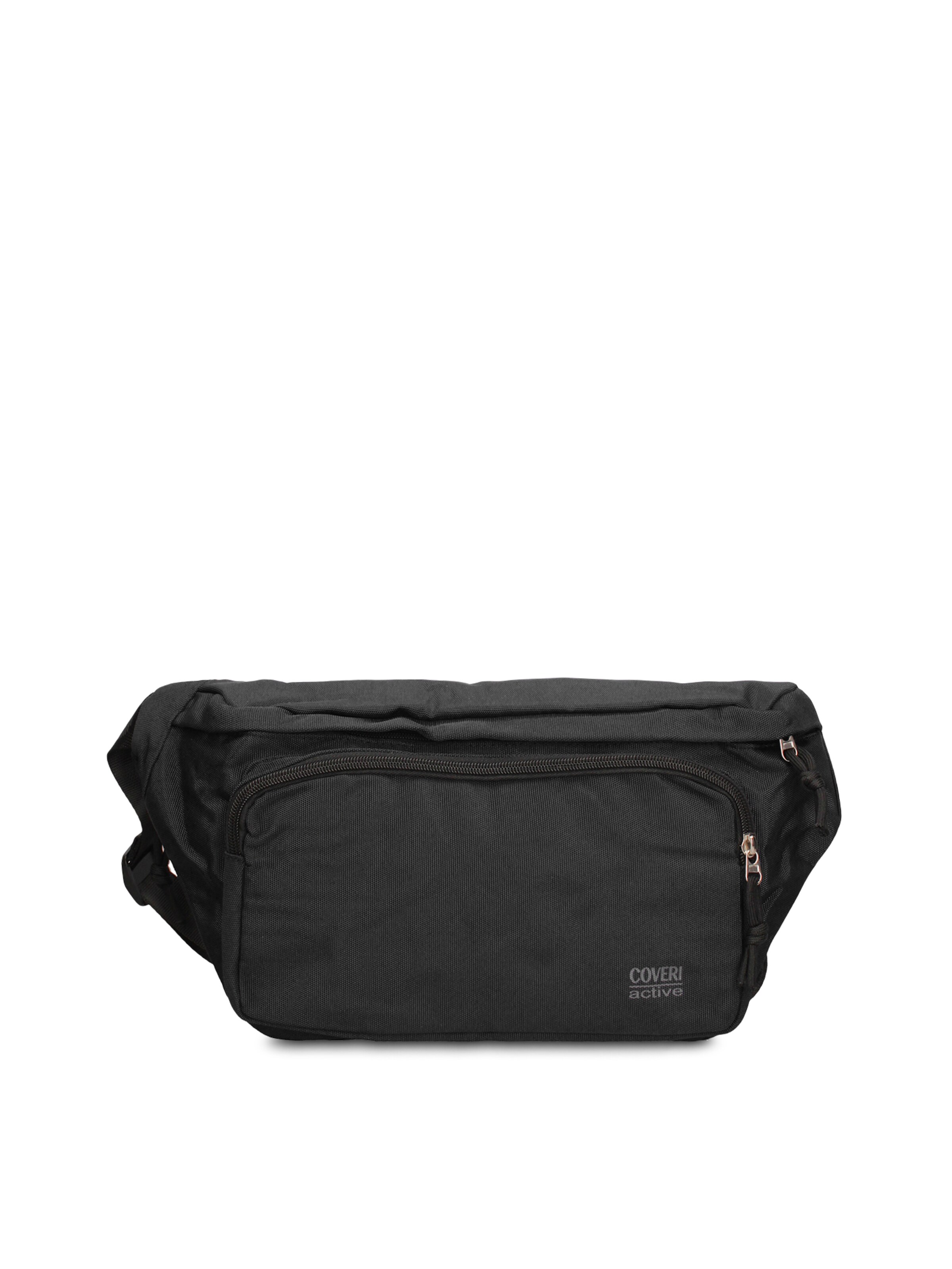 Marsupio 'Marsupio Uomo Vegan Leather con Zip e Tracolla Regolabile' di Coveri Collection in nero: frontale