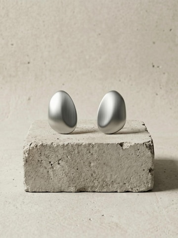 DNSK Copenhagen Øreringe 'KLARA Waterproof Silver Stainless Steel Post Earrings - Brushed Finish' i sølv
