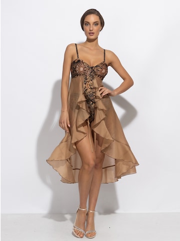 JIORO Tunic 'GOLDEN STRIPES' in Brown