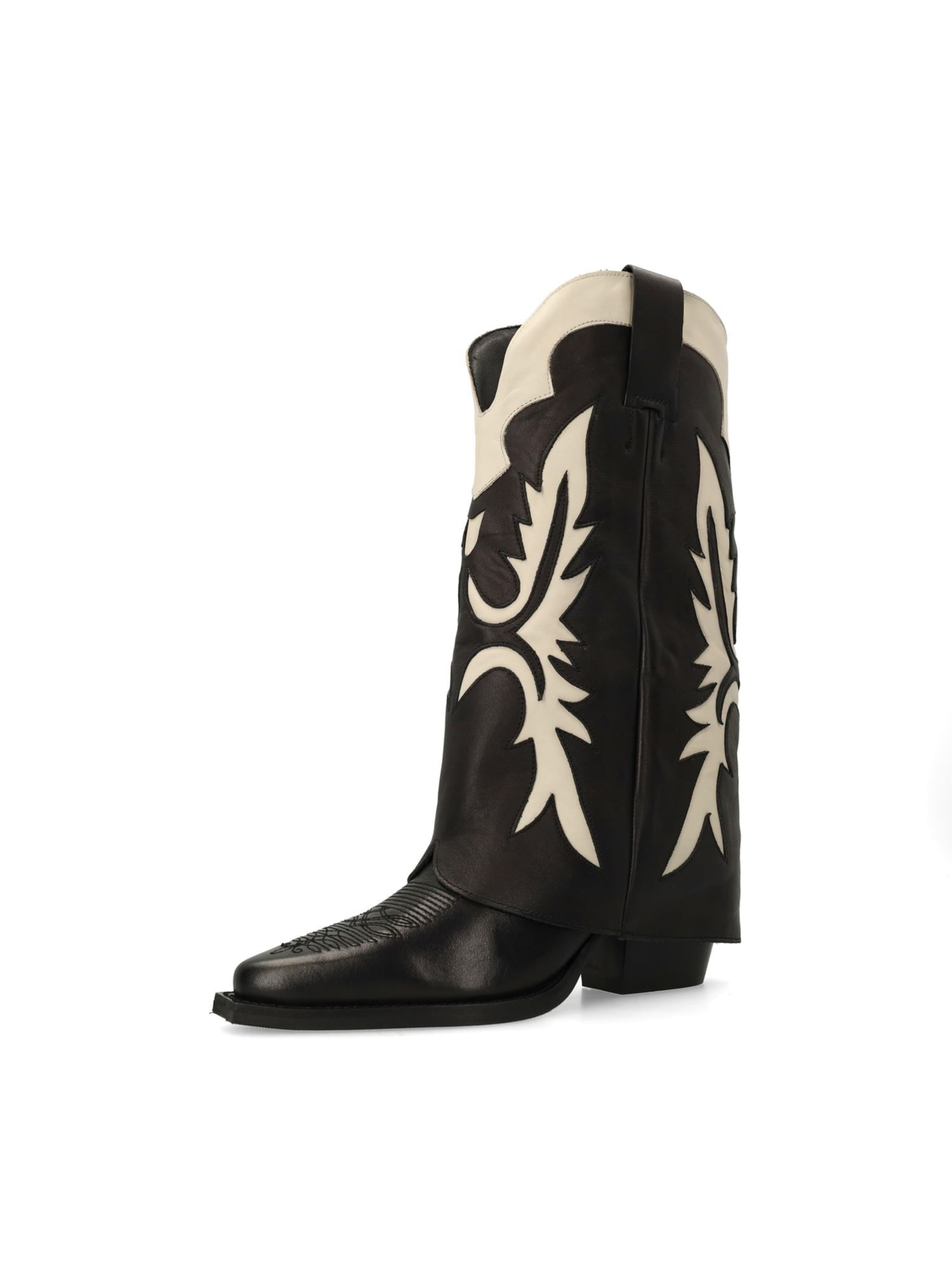 Bottes de cowboy SACHA en noir : devant