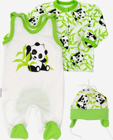 Baby Sweets Set ' Happy Panda ' in Green: front