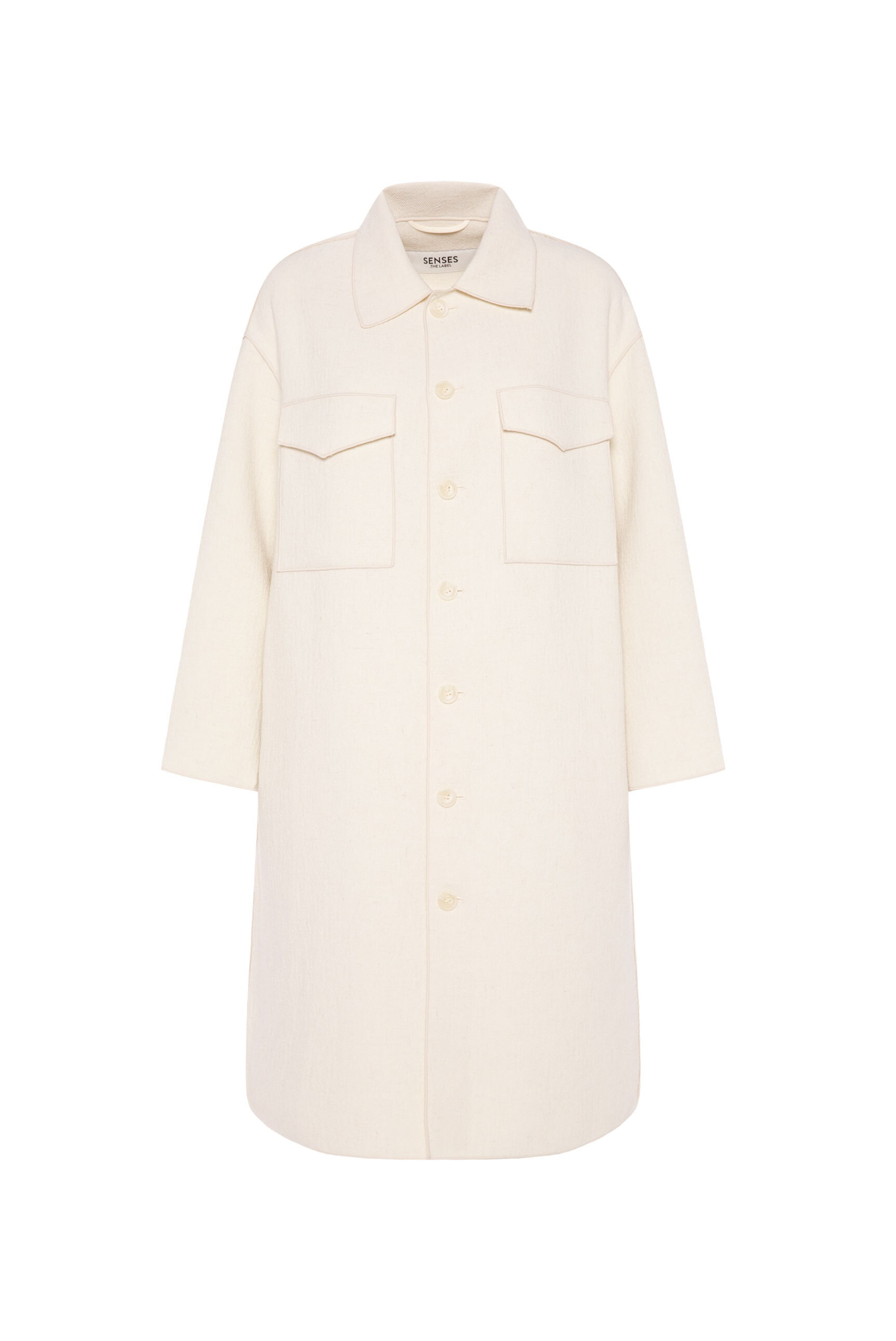 SENSES.THE LABEL Mantel 'OT:TI' in Weiß: Vorderseite