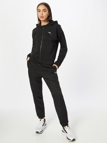 PUMA Athletic Zip-Up Hoodie in Black