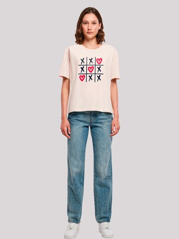 T-shirt 'Valentinstag Herz Tic Tac Toe' F4NT4STIC en rose