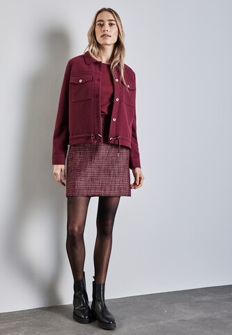 STREET ONE Gemusterter Bouclé-Rock in Rot