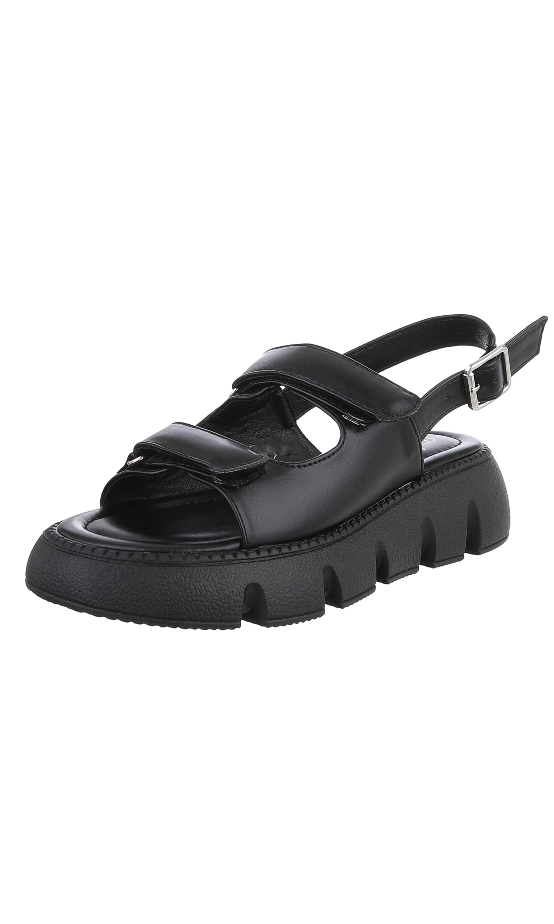 Ital-Design Sandalette in Schwarz: Vorderseite