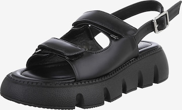 Ital-Design Sandalette in Schwarz: Vorderseite