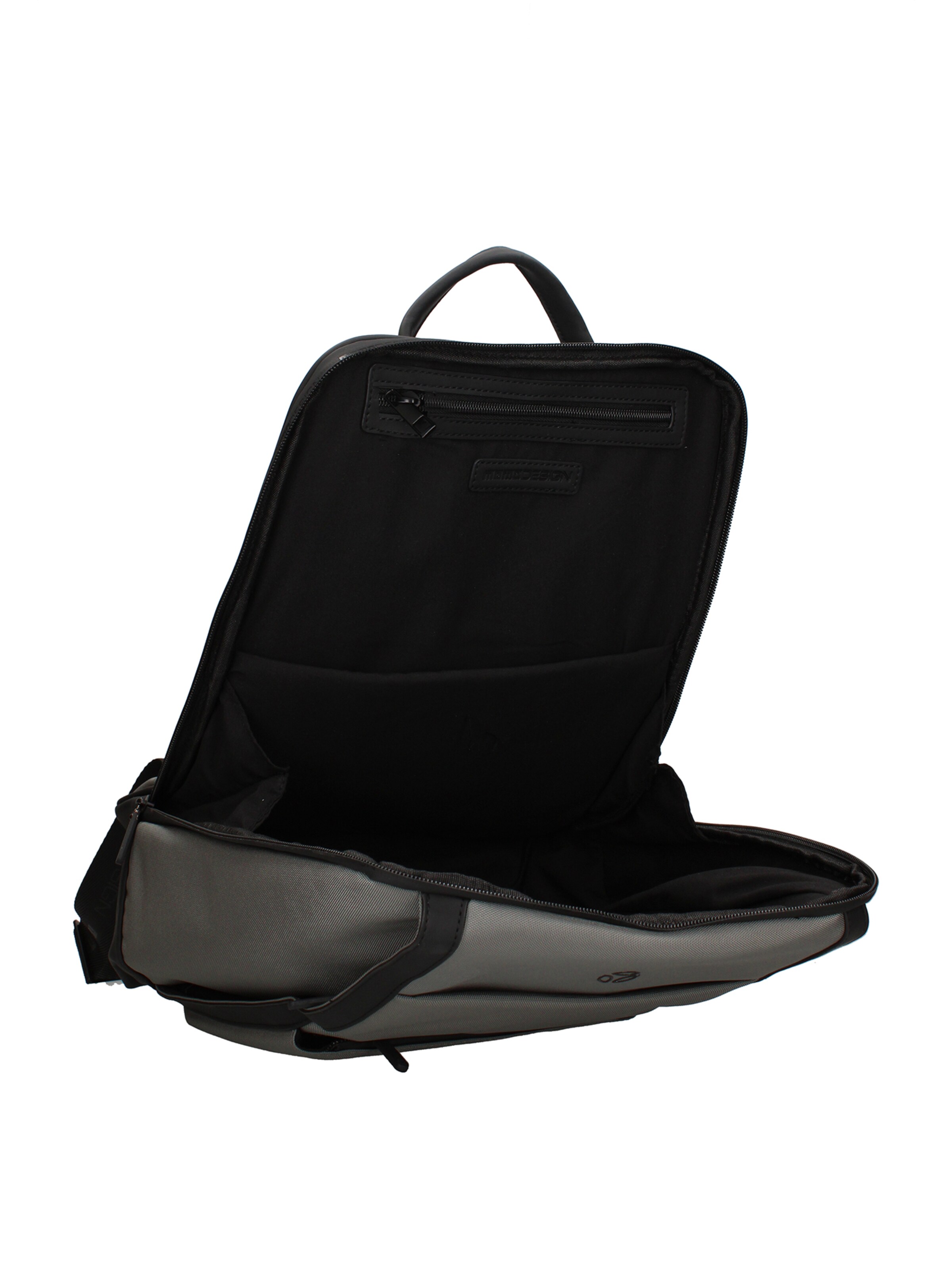 Zaino 'Zaino Uomo Momo Design Poliuretanico con Zip e Tasche Organizzate' di Momo Design in grigio