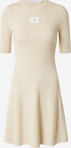 Calvin Klein Jeans Knitted dress in Beige: front