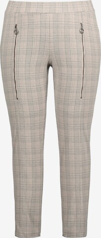 Ulla Popken Regular Broek in Beige: voorkant