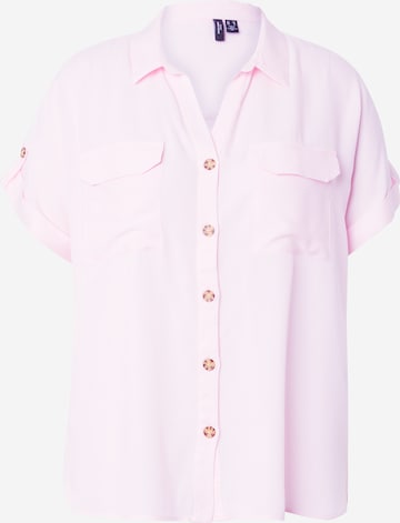 Vero Moda Curve Блузка 'VMCBUMPY' в Ярко-розовый: спереди
