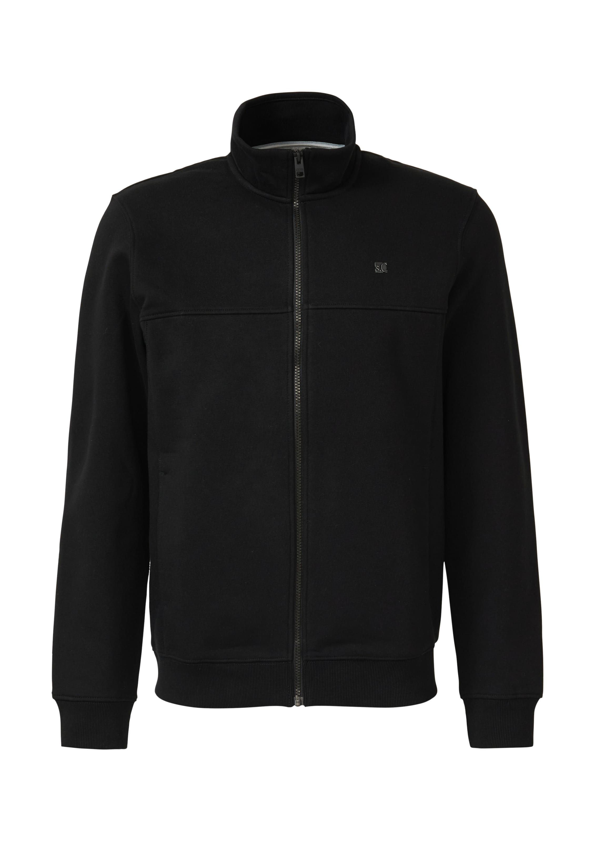s.Oliver Sweatjacke in Schwarz: Vorderseite