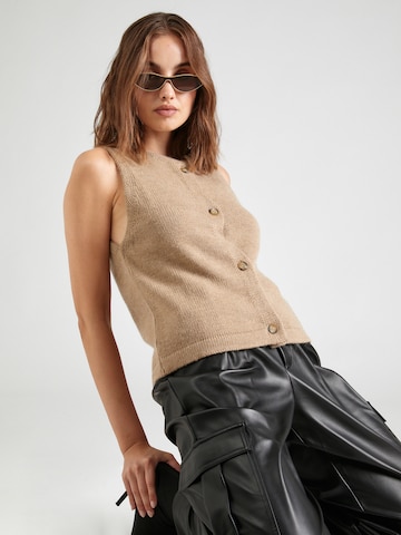 ABOUT YOU x Emili Sindlev Knitted vest 'Juli' in Brown: front