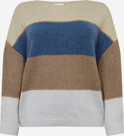 Guido Maria Kretschmer Curvy Pull-over 'Annika' en sable / beige foncé / bleu / bleu pastel, Vue avec produit