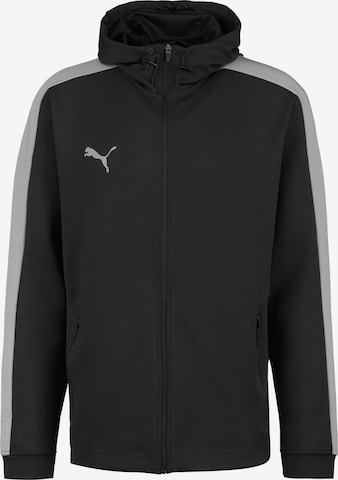 PUMA Athletic Jacket in Black: front