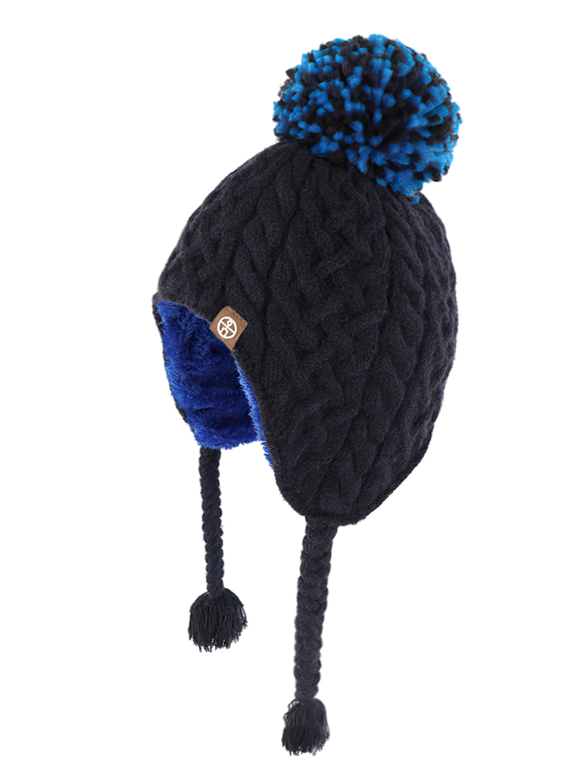 Magicshe Beanie 'Kinder Wintermütze mit Bommel, warmem Futter und langem Ohrenschutz' in Blue: front