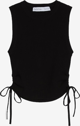 Bershka Knitted Top in Black: front