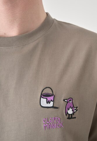Cleptomanicx T-Shirt 'Classic Tee Painters' in Braun