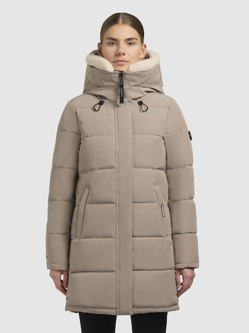 khujo Vinterkappa ' FALTD' i beige: framsida