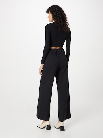 River Island Wide leg Bandplooibroek in Zwart