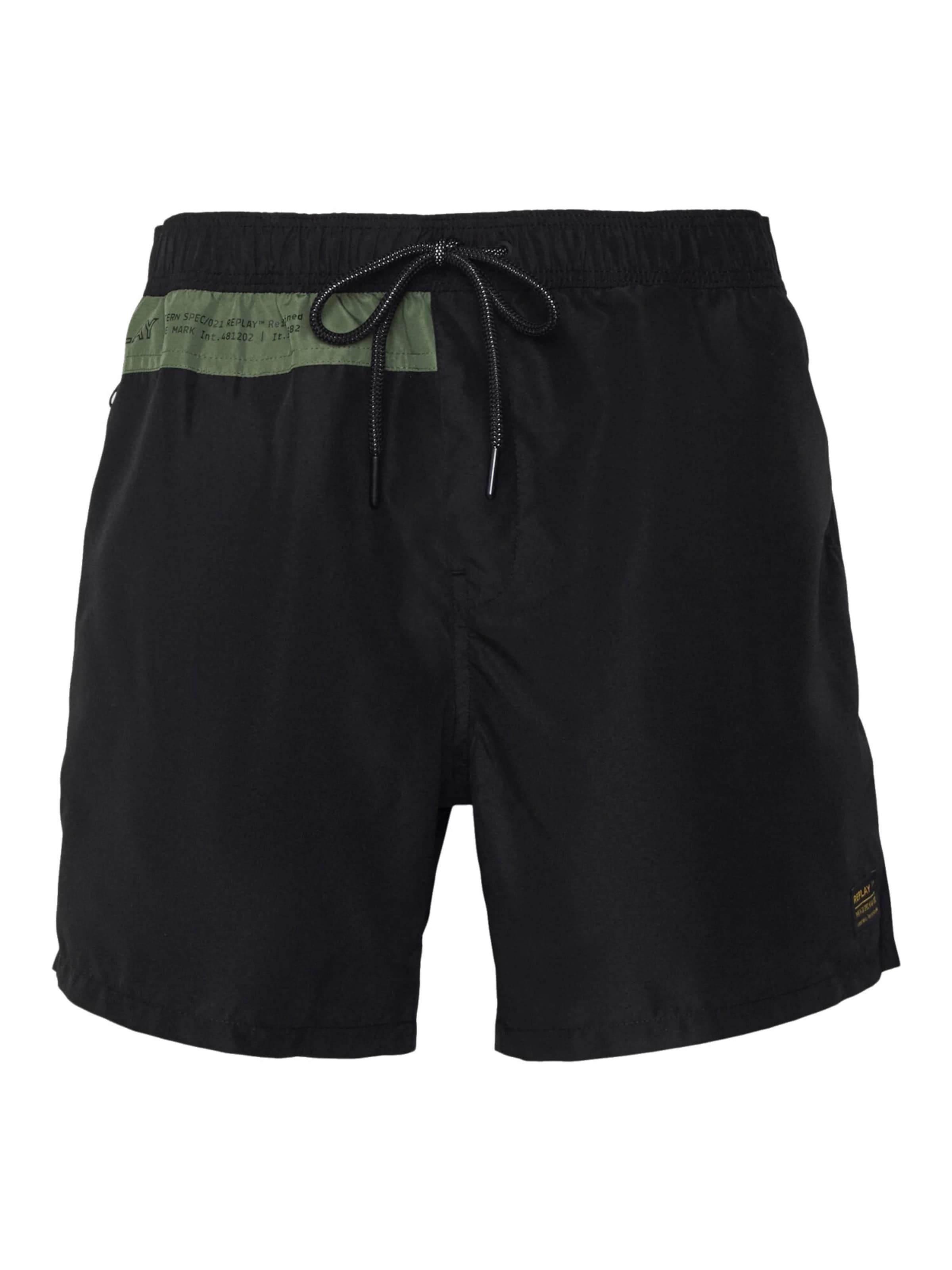 REPLAY Badshorts i svart: framsida