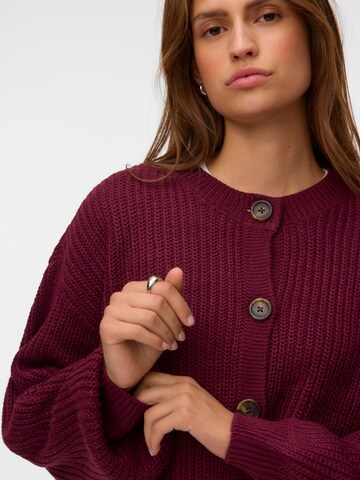 VERO MODA Knit Cardigan 'VMLEA' in Red