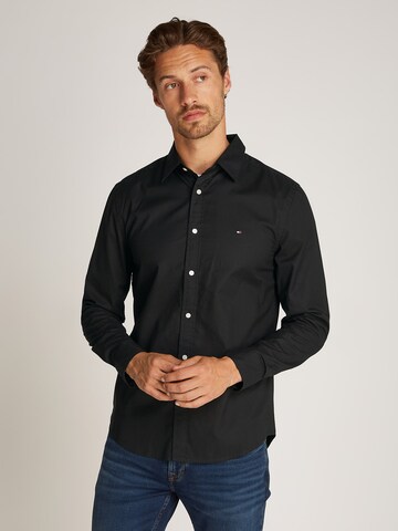 TOMMY HILFIGER Slim fit Button Up Shirt in Black: front