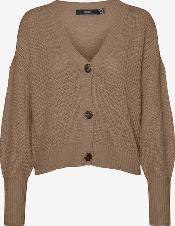 VERO MODA Knit cardigan 'Lea' in Brown: front