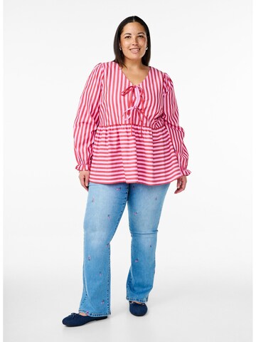 Zizzi Flared Jeans in Blauw