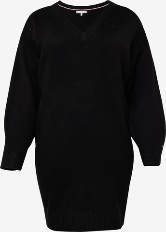 Tommy Hilfiger Curve Pletena obleka | črna barva: sprednja stran