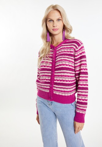 Cardigan IZIA en rose : devant