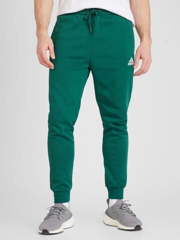 ADIDAS SPORTSWEAR Tapered Workout Pants 'Essentials' in Green: front