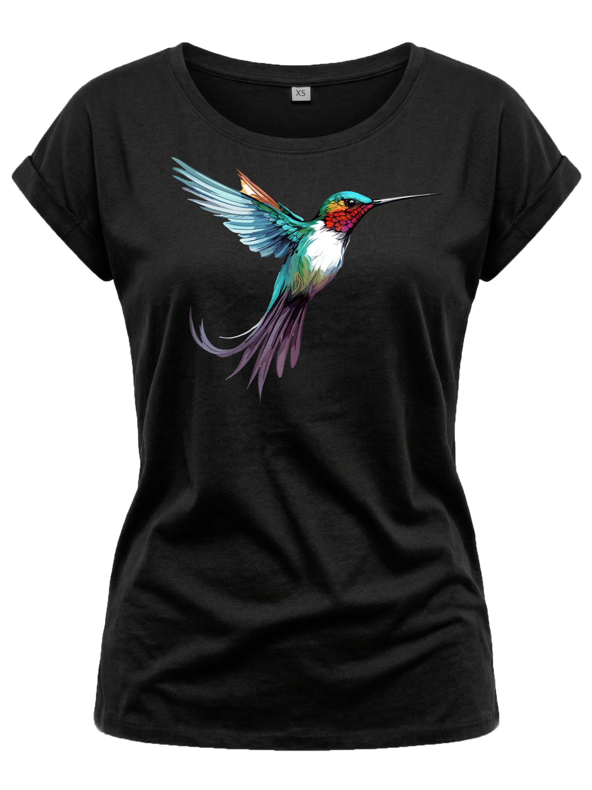 MAKAYA Shirt 'Kolibri' in Black: front