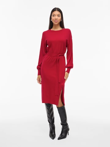 VILA Πλεκτό φόρεμα 'VIRicky' σε κόκκινο: μπροστά