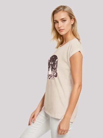 F4NT4STIC T-Shirt 'Skelette Lagerfeuer Marshmallow' in Beige