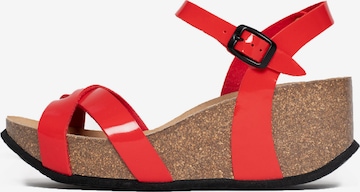 Bayton Sandal 'Venus' in Red: front