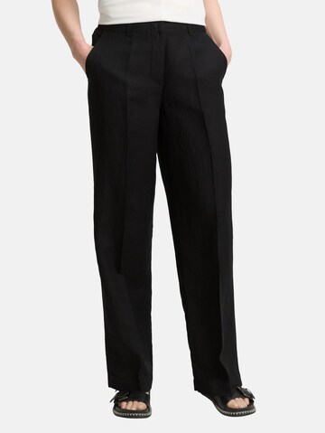 TOM TAILOR Loose fit Pleated Pants 'Lea' in Black: front