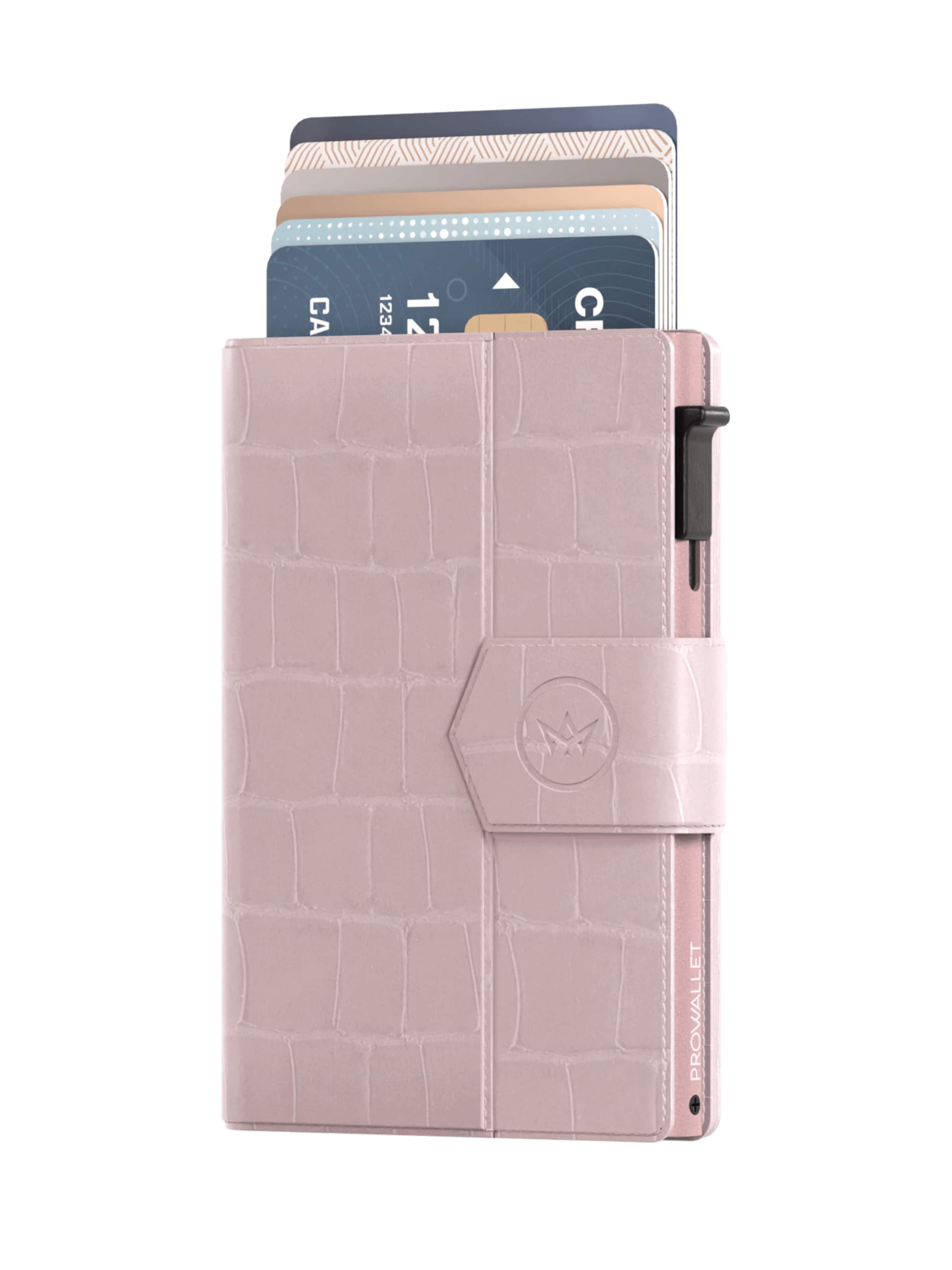 Prowallet Wallet 'Pasjeshouder Plus Croco' in Pink: front