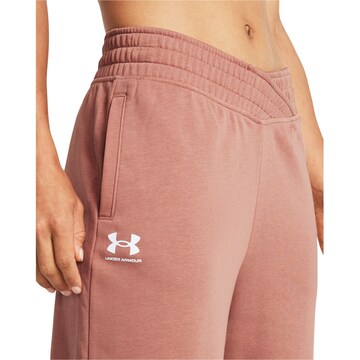 UNDER ARMOUR Loose fit Workout Pants 'Rival Terry' in Pink