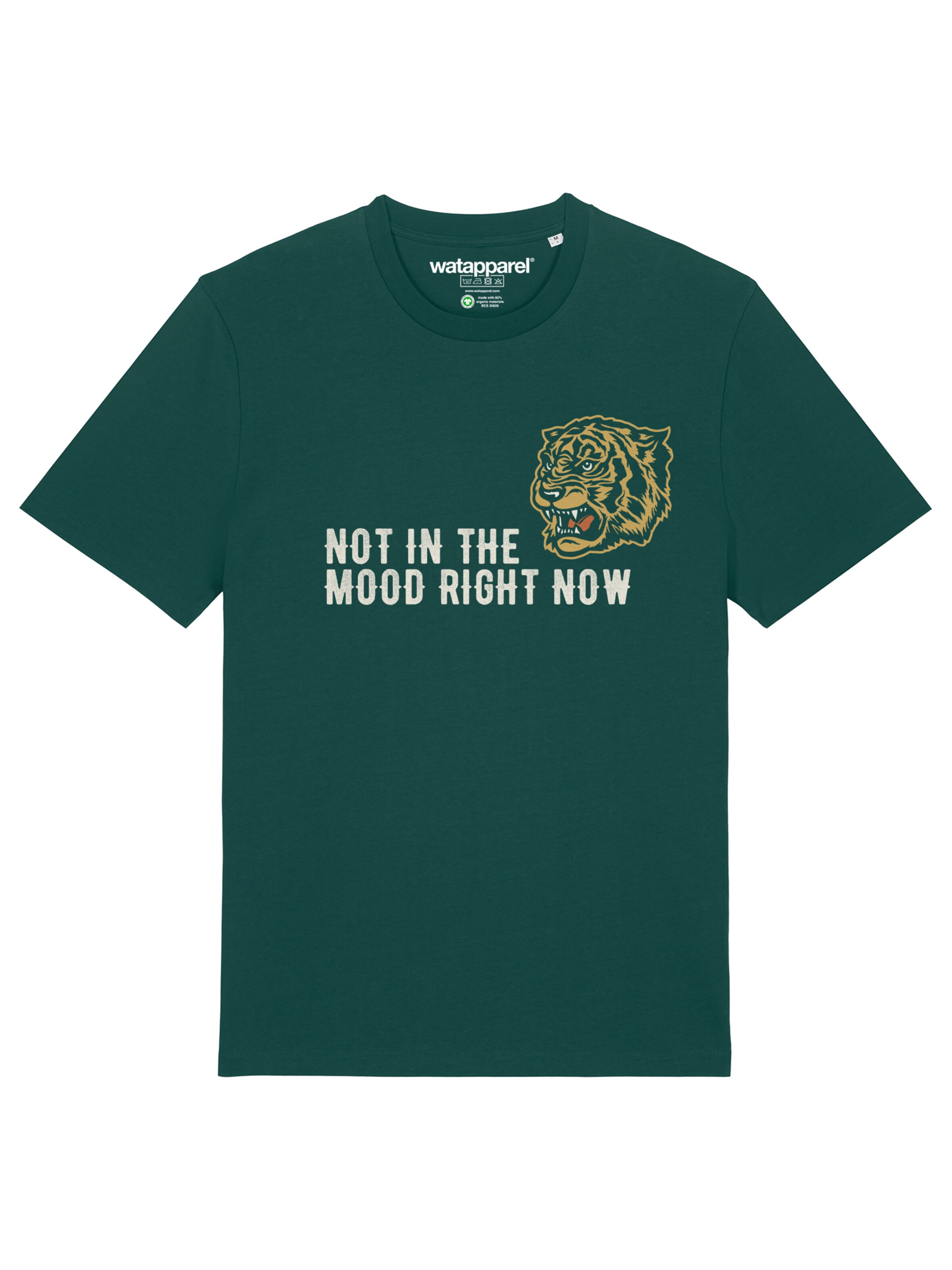 Maglietta 'Not In The Mood' di Watapparel in verde: frontale