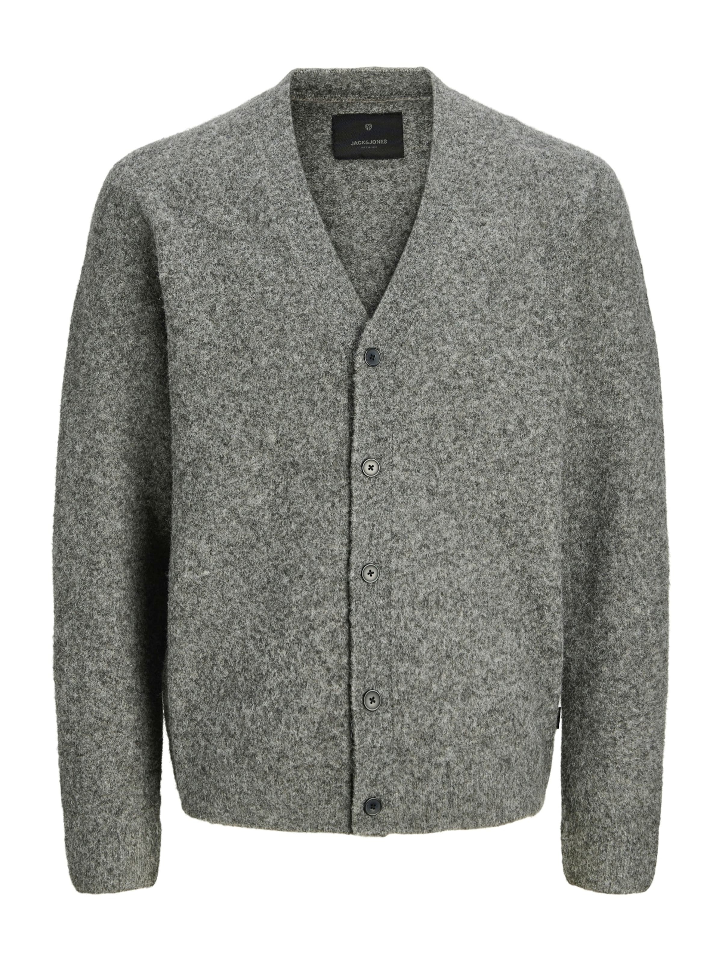 Jack &amp; Jones Premium Strickjacke &#x27;JPRBLASIMON&#x27; in Grau: Vorderseite