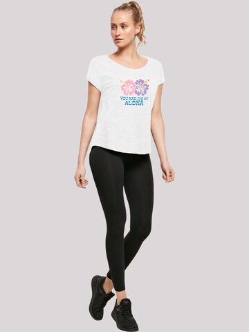 T-shirt 'You Had Me At Aloha' F4NT4STIC en blanc