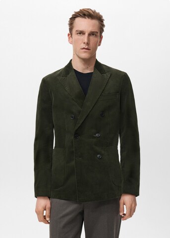 MANGO MAN Slim Fit Sakko 'Panna' in Grün: Vorderseite