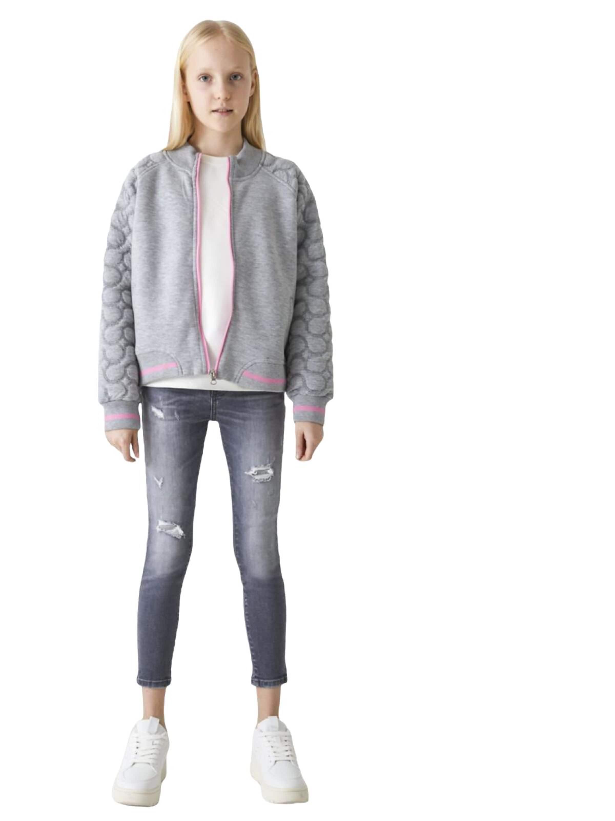 LTB Jeans - regular Vaquero 'LTB Jeans Baby Girl Lonia G Mid Waist Asymmetrische Jeanshose' en gris