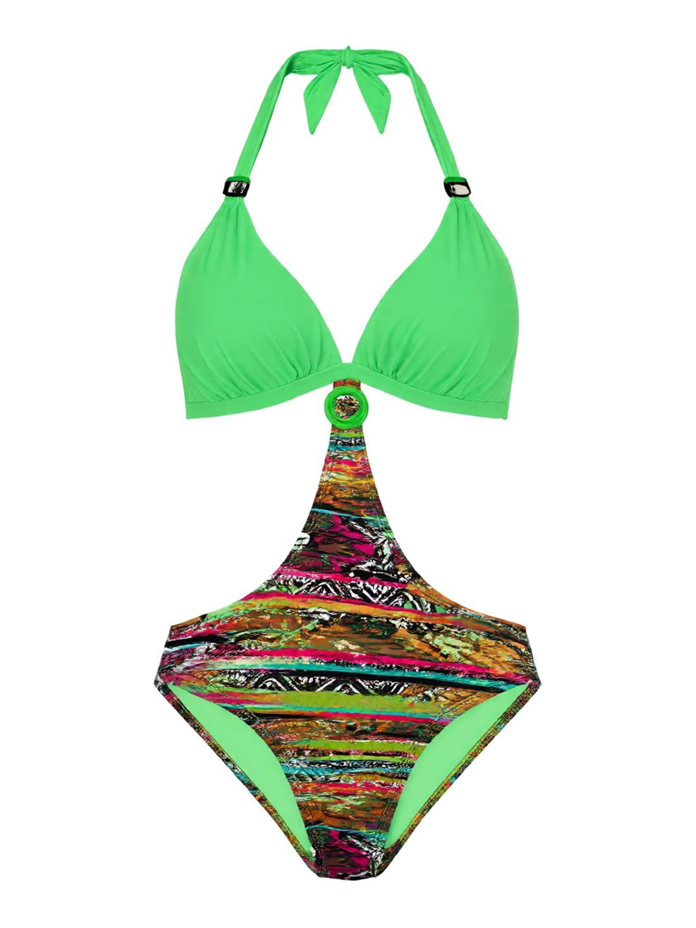 Marko Push-up Badpak 'Anabella M-425 (1)' in Groen: voorkant