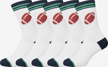 UNABUX Socks 'Touchdown' in White: front