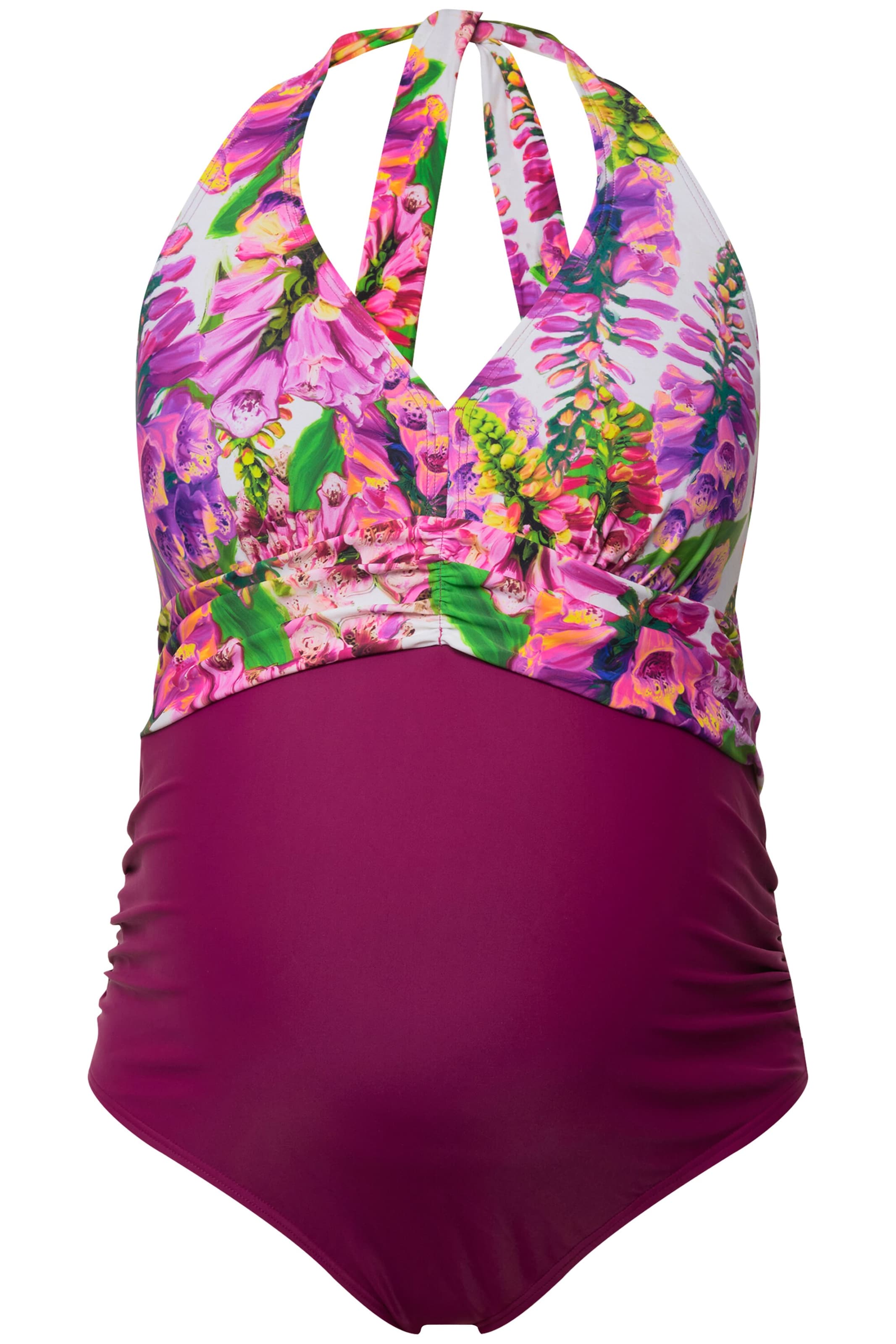Ulla Popken Badpak in XL in de kleur Gemengde kleuren / Magenta, Productweergave