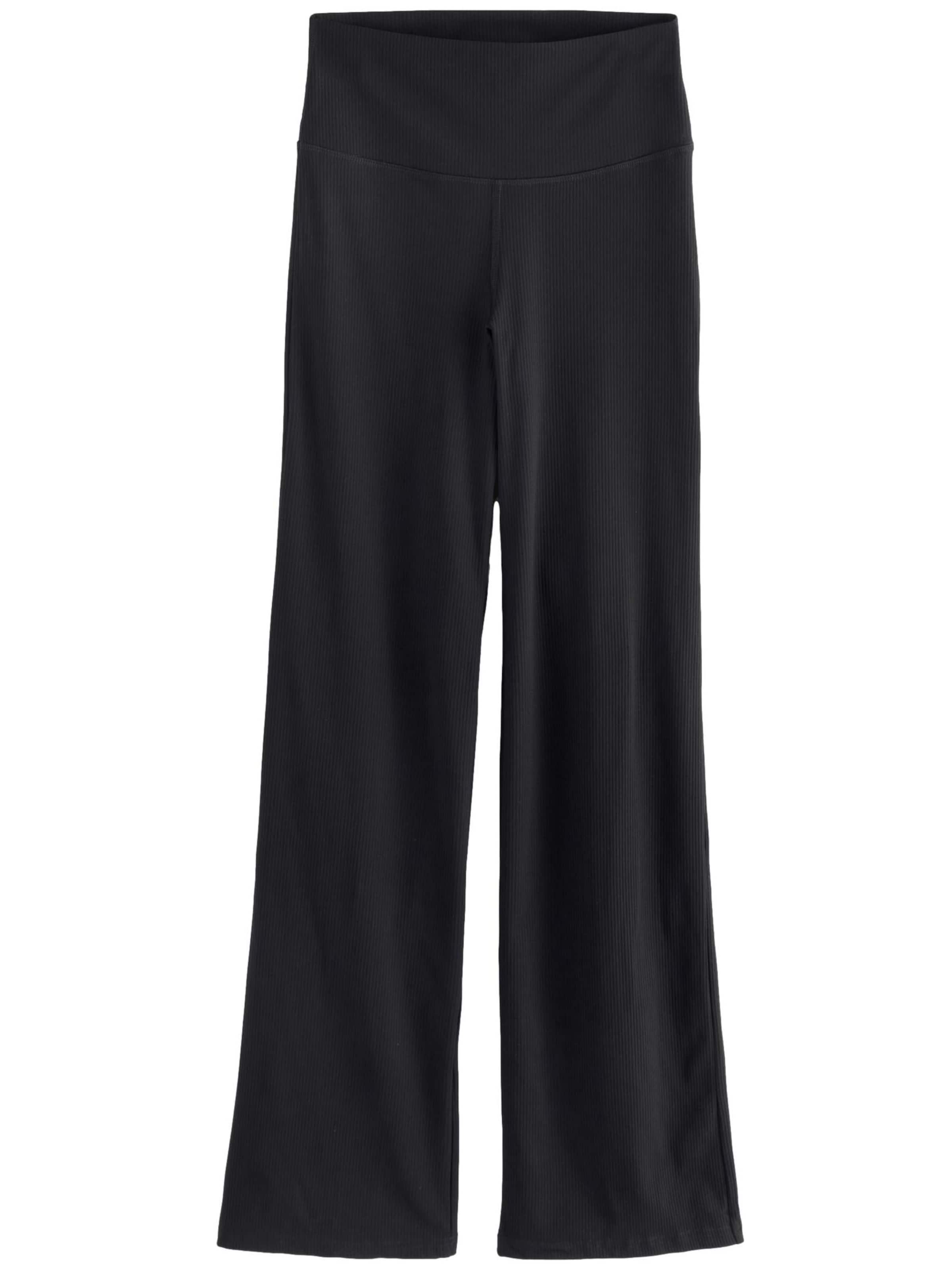 self. Wide Leg Hose in Schwarz: Vorderseite